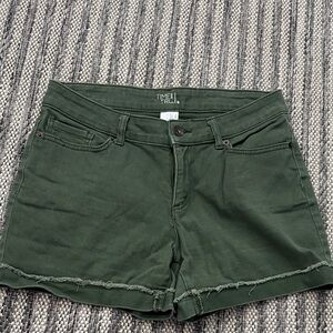Time and Tru Women's Dark Green Jean Shorts